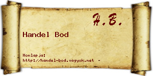 Handel Bod névjegykártya